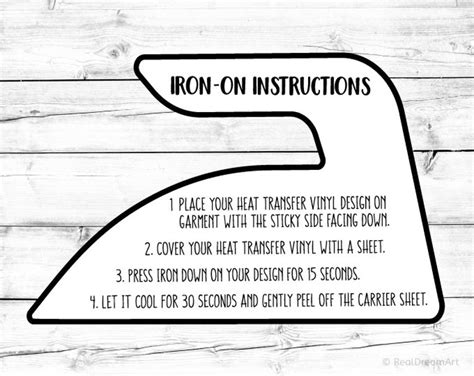 Iron-on Instructions Svg Iron-on Heat Transfer Vinyl Svg | Etsy