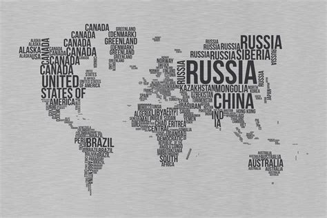 Buy World Map Wallpaper, Textography World Map Wallpaper For Office ...