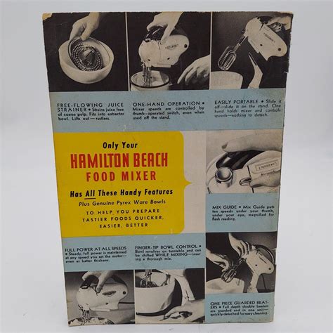 1948 Hamilton Beach Food Mixer Instructions And Recipes | Etsy