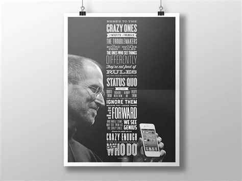 Steve Jobs, "Think Different" poster (PDF & Illustrator freebie) by ...