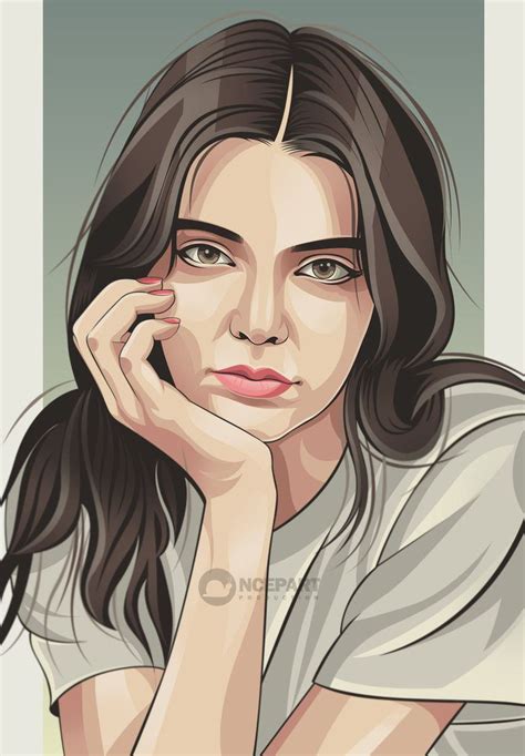 Kendall jenner vector portrait by Ncepart28 | Digital painting portrait ...