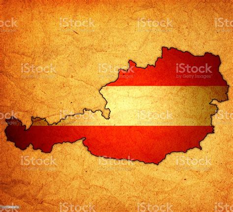 Flag On Map Of Austria Stock Illustration - Download Image Now ...