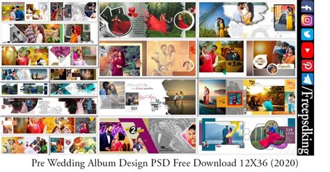 Pre Wedding Album Design PSD Free Download 12X36 (2020)