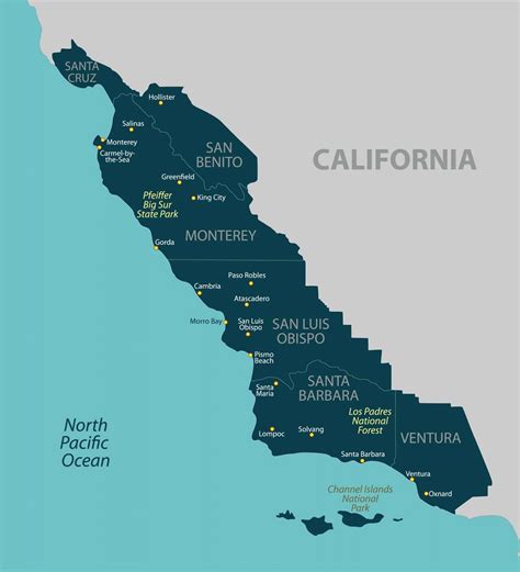 Explore Central Coast California Cities 🗺️ & Central California Coastal ...