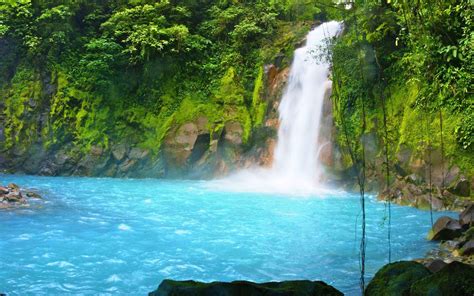 Blue River Rio Chelsea River And Waterfall In National Park Arenal ...