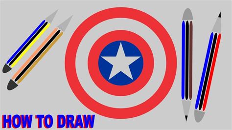 How to draw captain america shield - YouTube