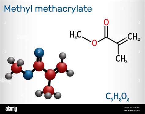 Methyl methacrylate, MMA molecule. It is methyl ester of methacrylic ...