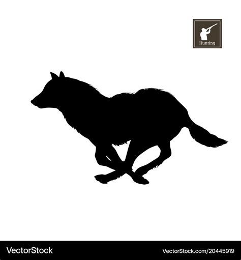 Black silhouette of running wolf Royalty Free Vector Image