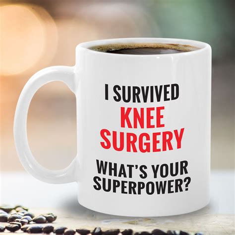 I Survived Knee Surgery Mug Funny Knee Replacement Recovery | Etsy in ...