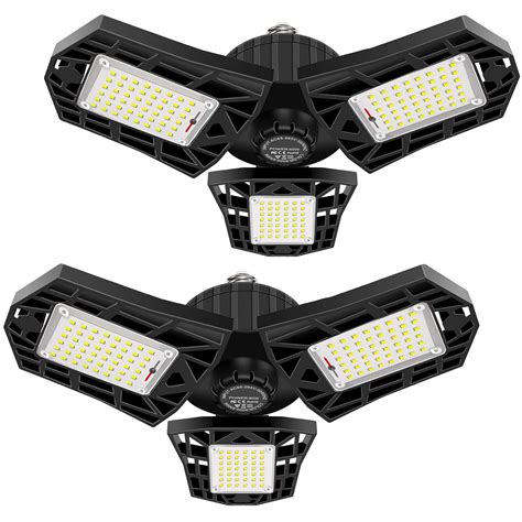 Buy GHUSTAR 2-Pack LED Garage Light 60W Garage Lighting - 6000LM 6500K ...