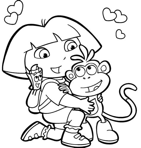 Dora and boots coloring pages to download and print for free