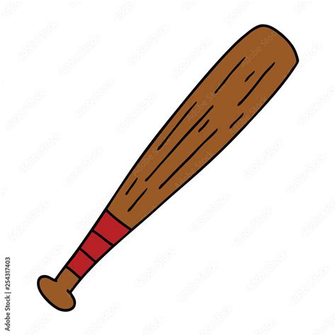 cartoon doodle of a baseball bat Stock Vector | Adobe Stock