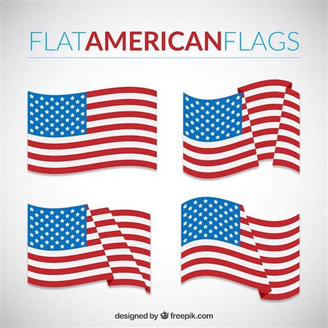 Flat american flags Vector | Free Download