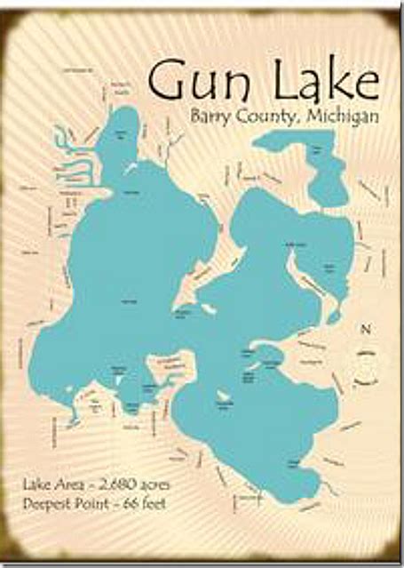 Gun Lake Michigan Map – Map Vector