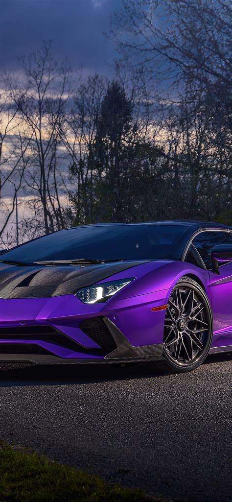 1242x2688 Purple Lamborghini Aventador 5k Iphone XS MAX HD 4k ...