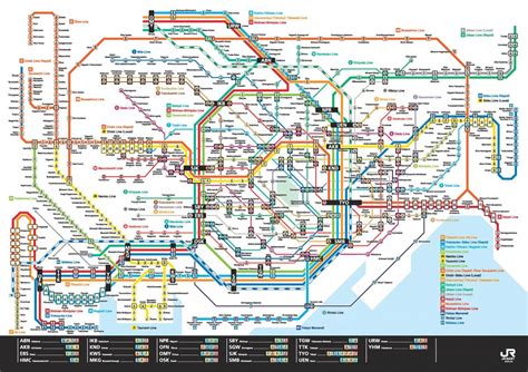 Tokyo train map - Tokyo train station map (Kantō - Japan)