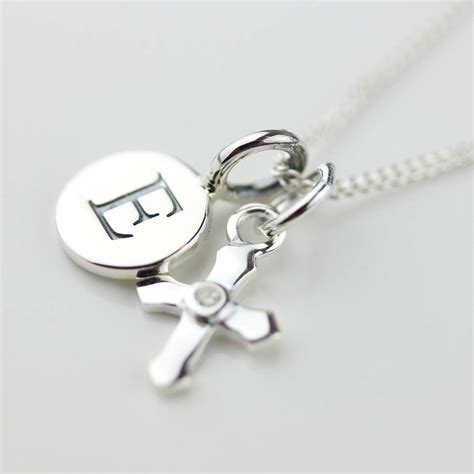 Personalised Silver Christening Cross Necklace By Nest Gifts