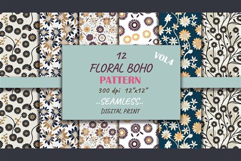 Floral Abstract Boho Seamless Paper | Graphic Patterns ~ Creative Market