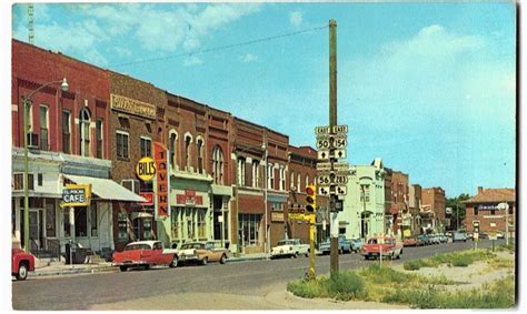 Postcard Dodge City Kansas Downtown Street Scene Vintage Cars 1950s ...