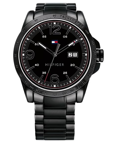 Tommy Hilfiger Men's Black Stainless Steel Pvd Bracelet Watch 44mm for ...