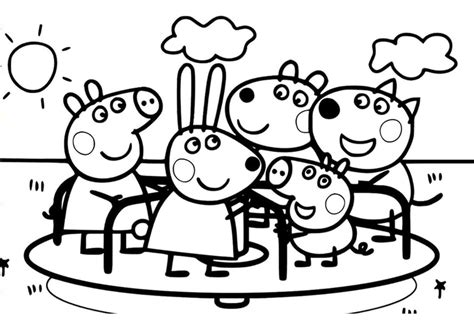 Peppa Pig with Friends coloring page - Download, Print or Color Online ...