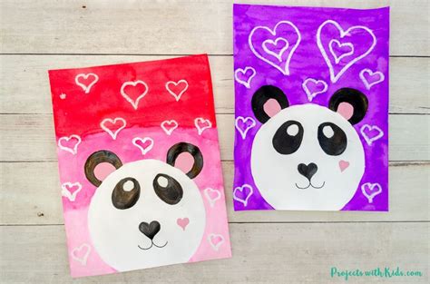 Adorable Panda Art Project for Valentine's Day - Projects with Kids