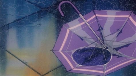 Download Umbrella In The Rain Retro Anime Aesthetic Wallpaper ...