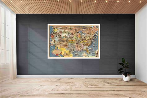 Old Map of America Vintage Map Poster Vintage Pictorial - Etsy