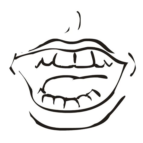 Open Mouth Clipart Black And White