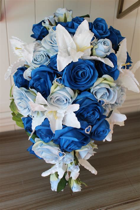 Royal Blue, Light Blue and White Silk Wedding Flowers — Silk Wedding ...