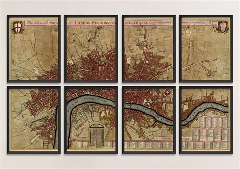 Old London Map Art Print 1700 England Antique by BlueMonoclePrints