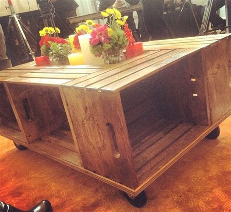 Crate coffee table | Crate table, Crate coffee table, Diy coffee table