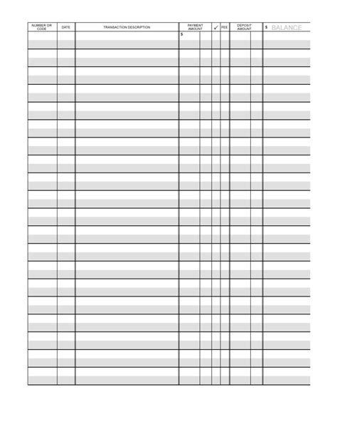 Free Printable Check Register | room surf.com | Printable check ...