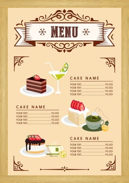 Dessert Menu Background