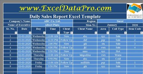 Daily Sales Report Excel Template Excel Templates - Bank2home.com