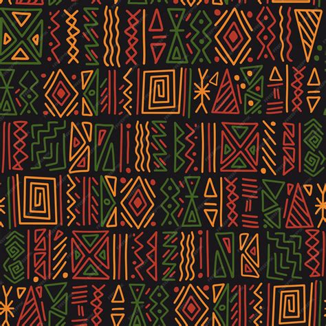 Premium Vector | African ethnic tribal clash ornament seamless pattern ...