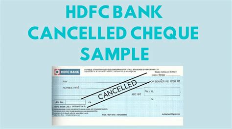 How to Write HDFC Cancelled Cheque?