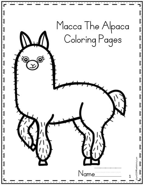 MACCA THE ALPACA FREE COLORING SHEETS ~ Book Units by Lynn