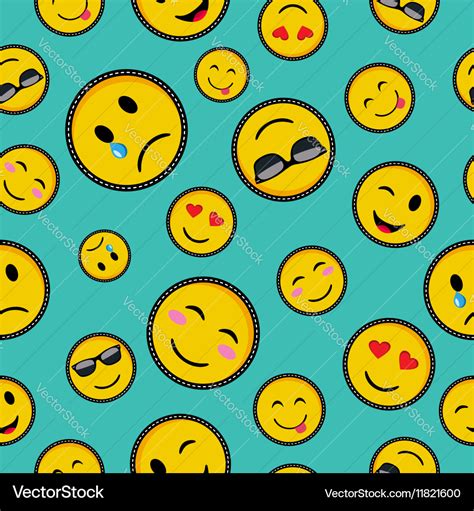 Cute emoji designs seamless pattern Royalty Free Vector