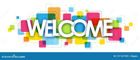 Welcome Banner With Colorful Leaves. Cartoon Vector | CartoonDealer.com ...