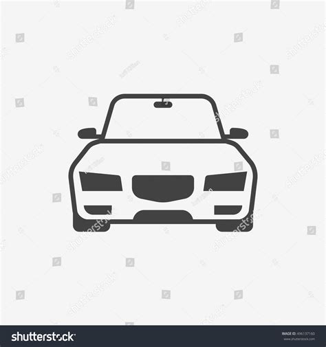 Car Monochrome Icon Front View Vector Stock Vector (Royalty Free ...