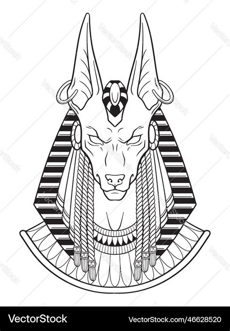 Anubis ancient egyptian jackal god in gothic style