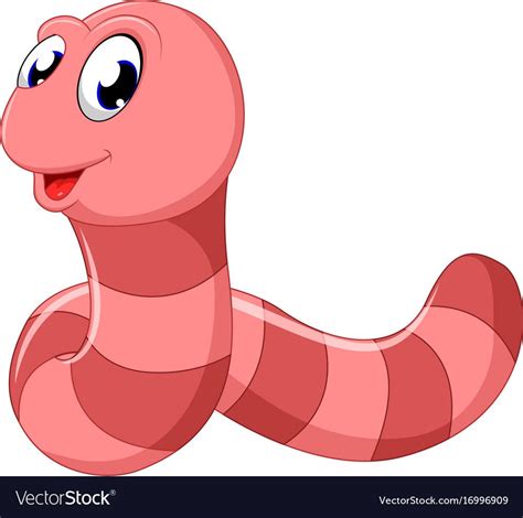 illustration of Cute pink worm cartoon. Download a Free Preview or High ...