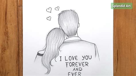 Drawing young loving couple - simple and easy - YouTube