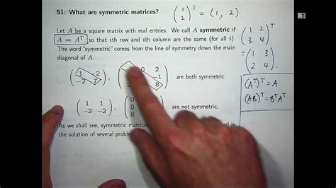 Symmetric matrices - eigenvalues & eigenvectors - YouTube