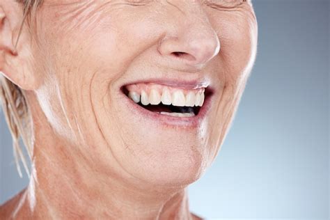 Premium Photo | Smile of senior woman with dental teeth care oral ...