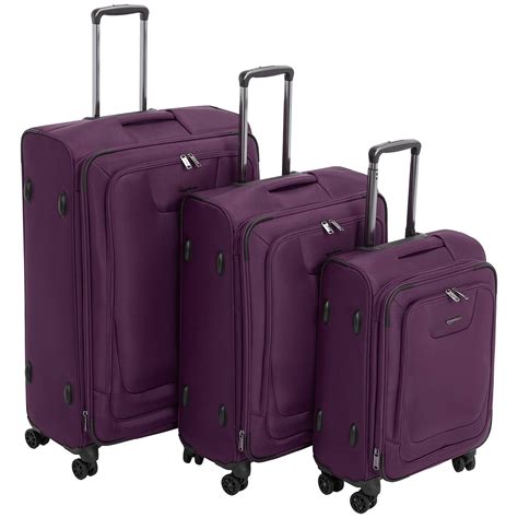 Buy AmazonBasics 3 Piece Expandable Softside Spinner Luggage Suitcase ...