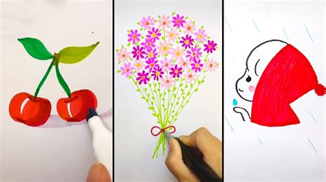 SIMPLE DRAWING TRICKS. HOW TO DRAW EASY WITH MARKERS. DRAWINGS IDEAS ...