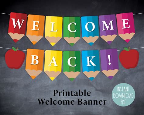 Welcome Back To School Banner Printable