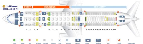 Seat Map and Seating Chart Lufthansa Airbus A330 300 Three Class Layout ...